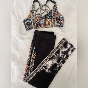 COPY - Multicolored Leggings / Sports Bra Matching Set